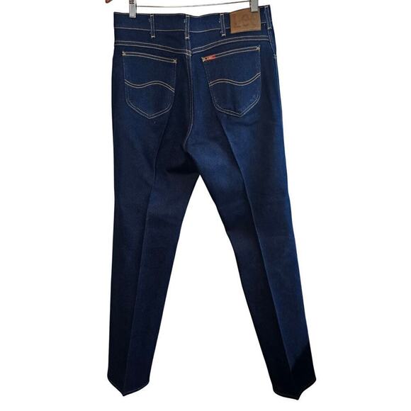 Vintage Lee Jeans Mens Size 34x36 80s Dark Wash High Rise Western Ranch Denim - Picture 2 of 11